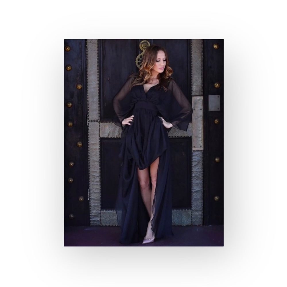 new Lotus Threads ❤︎︎ Lace Romper Overlay Gown Cocktail Maxi Dress ❤︎︎ Edgy Chic - Picture 3 of 16